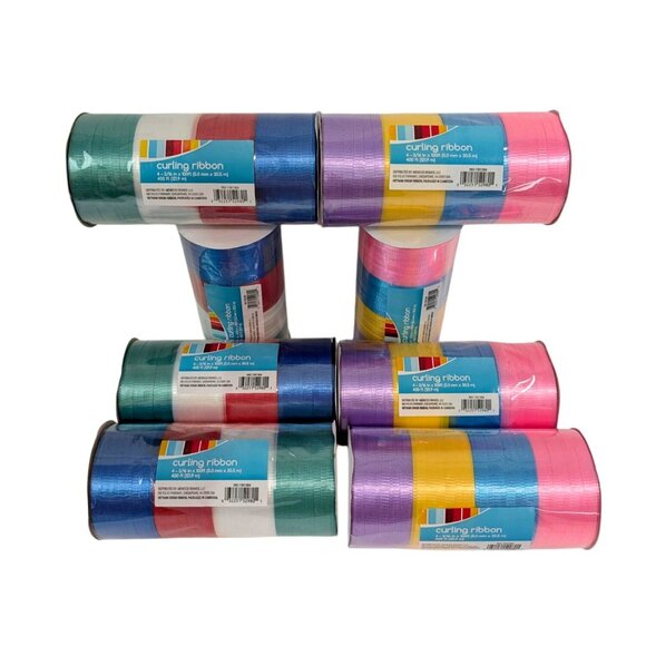 Assorted Colorful Curling Ribbon Set Of 8 Spools For Gift Wrapping & Crafting - Picture 3 of 3